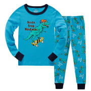 Kids Dinosaur Print Pajamas 100% Cotton Pjs Little Kids Sleepwear Clothes Sets