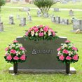 thumbnail image 4 of Sympathy Silks Artificial Cemetery Flowers Pink with White Orchid Mix 2 Bouquets & Saddle, 4 of 6