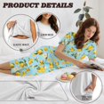 thumbnail image 6 of DISNIMO Lemon Floral Printed Women's Short Sleeve Pajama Sets Soft Sleepwear Summer 2 Piece Pjs Set Short Sleeve Tops and Capri Pant Lounge, S, 6 of 7