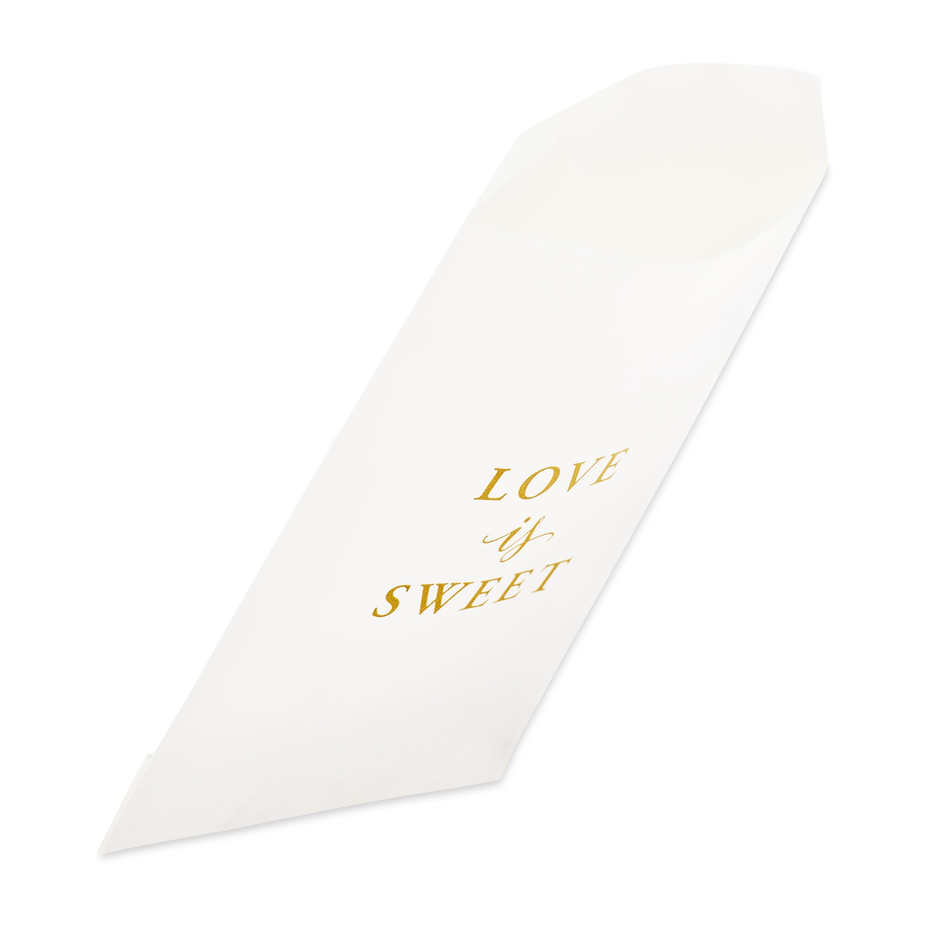White/Gold Love Is Sweet Wedding Treat Bags, 4" x 6.5", 20 Pieces, by Way To Celebrate