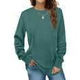 thumbnail image 2 of SKIYLEVZ Spring Sweatshirts for Women Crewneck Casual Long Sleeve Shirts Tunic Tops Solid Womens Pullover Shirt Comfortable Winter Tops Plus Size S-3XL, 2 of 7