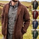 thumbnail image 2 of Cárdigan de otoño e invierno para hombre, suéter de punto ajustado de manga larga de color sólido, suéter para hombre, 2 of 6