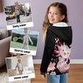 thumbnail image 5 of Uorisanigo Zip-Up Hoodies Sweatshirts Cherry Blossom Axolotl Kids Long Sleeve Hooded Shirts Fluffy Pollover Tops Hooded Jacket Coat with Pockets Fall Winter Clothing, 5 of 7
