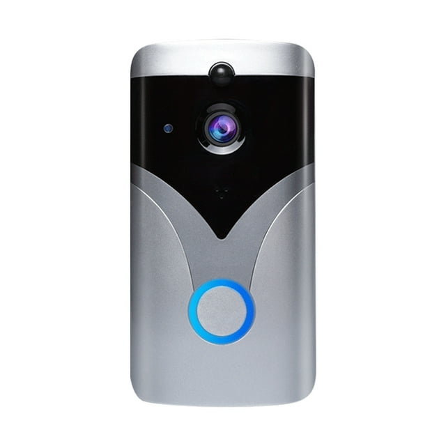 Generic Smart Wi-Fi Video Doorbell with Alexa Integration, 1080P HD Resolution, Silver Finish, No Battery Included, Easy Installation, Remote Monitoring via Mobile App