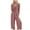 Pink, variant on Diufon Jumpsuits for Women Solid Color Wide Leg Palazzo Long Sleeve Button Down Rompers with Pockets