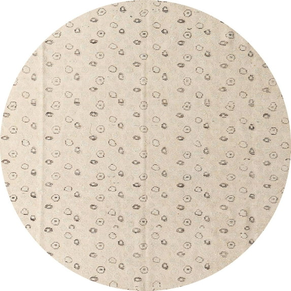 Ahgly Company Indoor Round Abstract Light Orange Gold Solid Area Rugs, 4' Round