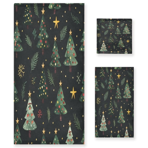 Three-Piece Towel Set Face Towel Towel Set Hand Towel Bath Towel Cotton Bath Towels Bath Towel Sets Hand Bath Towels Christmas Tree