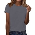 thumbnail image 3 of HAJWOH Womens Summer Tshirt Short Sleeve Shirts Beach Vacation Outfits Oversized Workout Tshirts Crew Neck Casual Clothes XL, 3 of 7