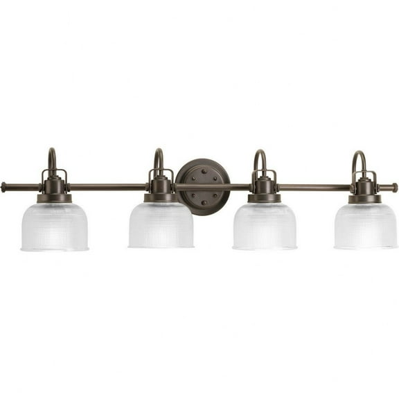 Progress Lighting Archie Collection, 4-Light Wall Sconce, Venetian Bronze, Prismatic Glass Shade