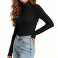 thumbnail image 6 of Jowdiw 2 Pack Women's Turtleneck Long Sleeve Tops Slim Fit Stretch Basic Layering Casual Tops Size S-XXL, 6 of 9