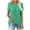 Green, variant on JTZGDY Summer Tunic Tops for Women to Hide Belly Fake Two Piece Short Sleeve Casual Solid Color V Neck Ruched Pleated T-Shirts Loose Flowy Layered Blouse for Leggings Light Blue XXL