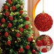 thumbnail image 1 of Hot6sl Ofertas Del Día Bola de Cinta Roja Navideña para Decoración de Árbol de Navidad, Bola de Espuma con Lentejuelas Colgantes, 8 Cm/6 Piezas, Bola de Decoración Navideña, 1 of 7