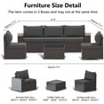thumbnail image 3 of Gotland 6 Pieces Patio Conversation Set Outdoor Sectional Sofa Set PE Rattan Sectional sofa Set (grey), 3 of 7