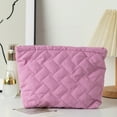 thumbnail image 5 of Makeup Bag, Cute Quilted Cosmetic Pouch for Women Travel Toiletry Bag, Preppy Small Makeup Purse Pouch Skincare Brushes Storage Organizer(Purple), 5 of 6