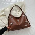 thumbnail image 1 of Bolso de hombro de piel suave de gran capacidad con textura de moda para mujer, bolso de mano para otoño e invierno, 1 of 6