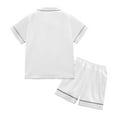 thumbnail image 3 of URMAGIC 4-14T Little Big Child Girl Boy Silk Satin Pajamas Short Sleeve 2PCS Sleepwear, 3 of 7