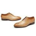 thumbnail image 5 of Santimon Earthy Yellow Dress Shoes for Men Lace-up Brogue Oxford Shoes Classic Derby Shoes US 11, 5 of 7