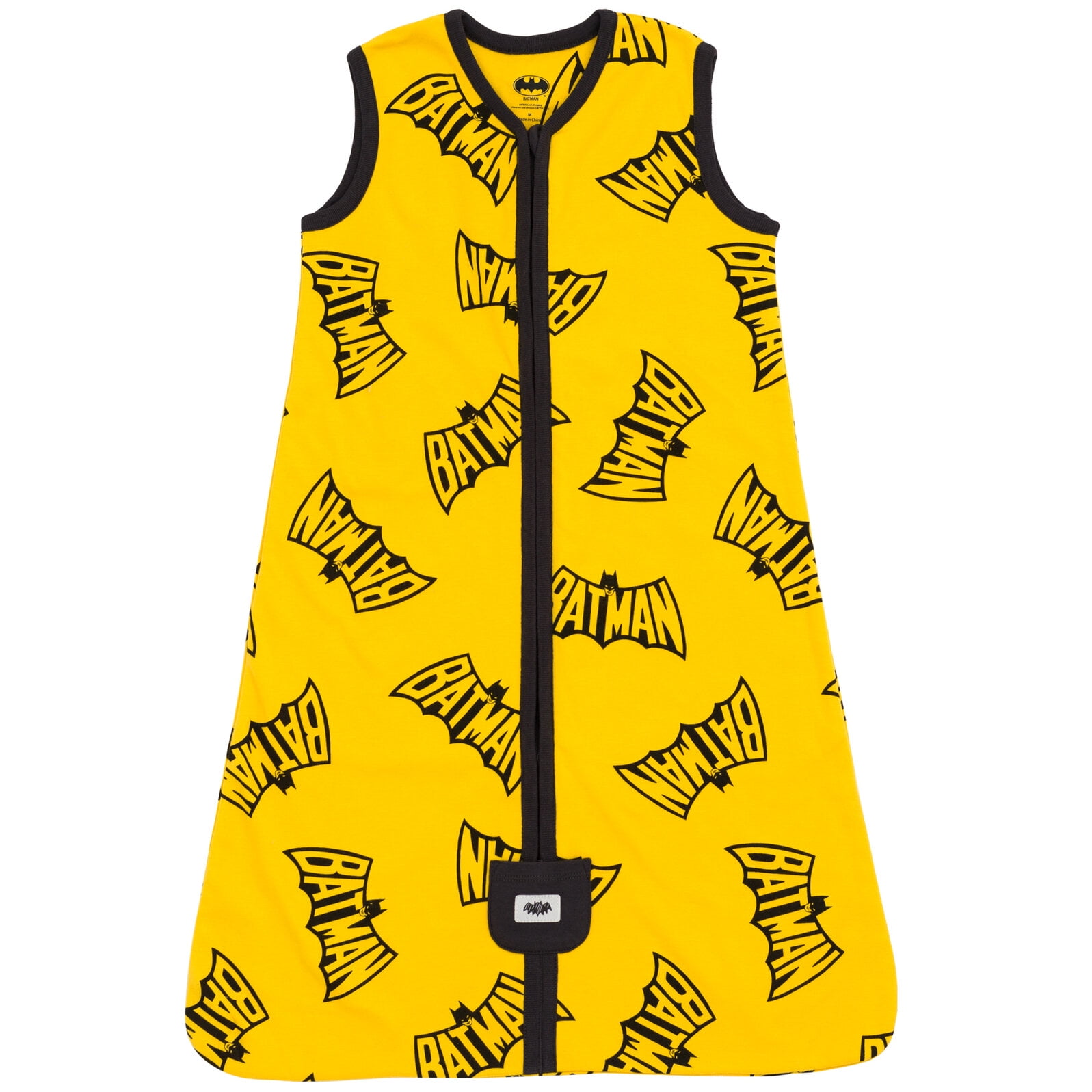 DC Comics Batman Mens 2 Pack Zip Up Sleep Sacks Black / Yellow X-Large