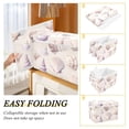 thumbnail image 2 of Yayeee Collapsible Cube Storage Bin with Lid Fabric Closet Decorative Basket with Handles, Purple Watercolor Seashells, 2 of 7