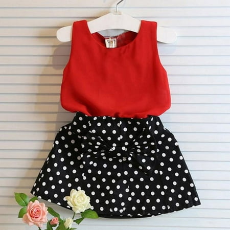 

Toddler Baby Girls Summer Clothes Outfits Camisole Tops and Casual Spot Dot Shorts 2-Piece Newborn Girl Clothing Set