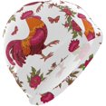 thumbnail image 1 of FYBTO Swimming Cap Classic Red Rooster Butterfly Flowers Unisex Adult FYBTO Polyester, 1 of 4