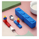 thumbnail image 4 of Juego De Cubiertos Estilo Lego Niño Niña Set Cuchara Tenedor Malubero  Rojo Azul, 4 of 5