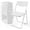 White, variant on BONNLO Plastic Folding Chairs with Breathable Mesh Seat and Sturdy Metal Frame 350 Pounds Capacity