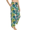 thumbnail image 6 of Salouo Tropical Floral Print Women's Pajama Pants Casual Loose Sweatpants PJs Flowy Pants Drawstring Palazzo for Women Wide Leg Pants Lounge Pajama -Medium, 6 of 8