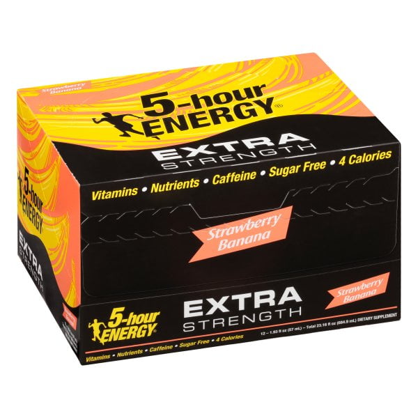 5-hour Energy Shot, Extra Strength, Strawberry Banana, 1.93 Ounce, 12 Count