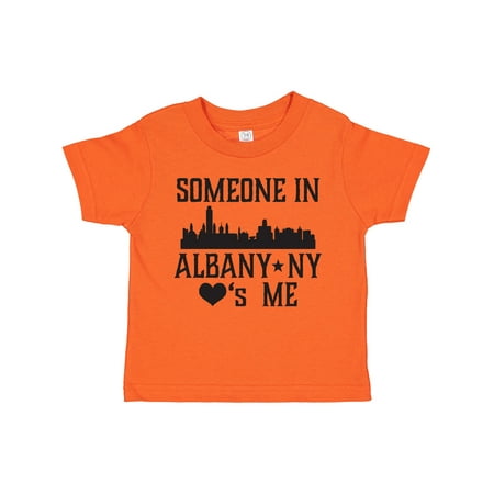 

Inktastic Albany New York Skyline Someone Loves Me Gift Toddler Boy or Toddler Girl T-Shirt