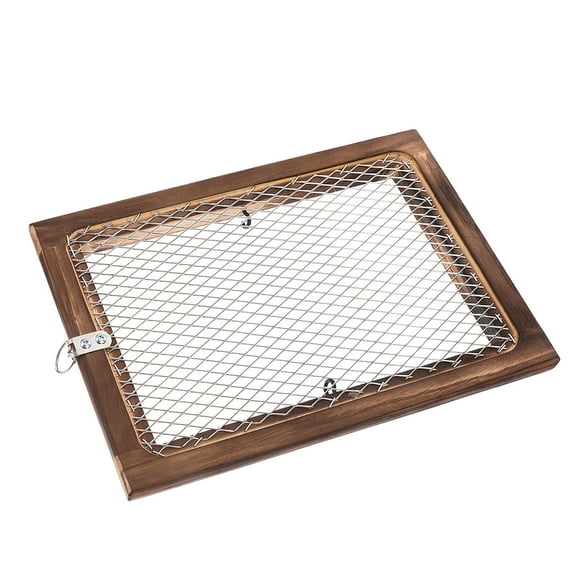 Hemoton Rustic Wooden Air Plant Holder DIY Air Plants Planting Frame with Metal Wire Wall Mounted Planter for Patio Balcony Garden