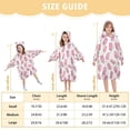 thumbnail image 4 of FORMRS Wearable Blanket Hoodie with Sleeves for Kids Cozy Flannel Sweatshirt, Pink Popsicle Pattern, 4 of 7