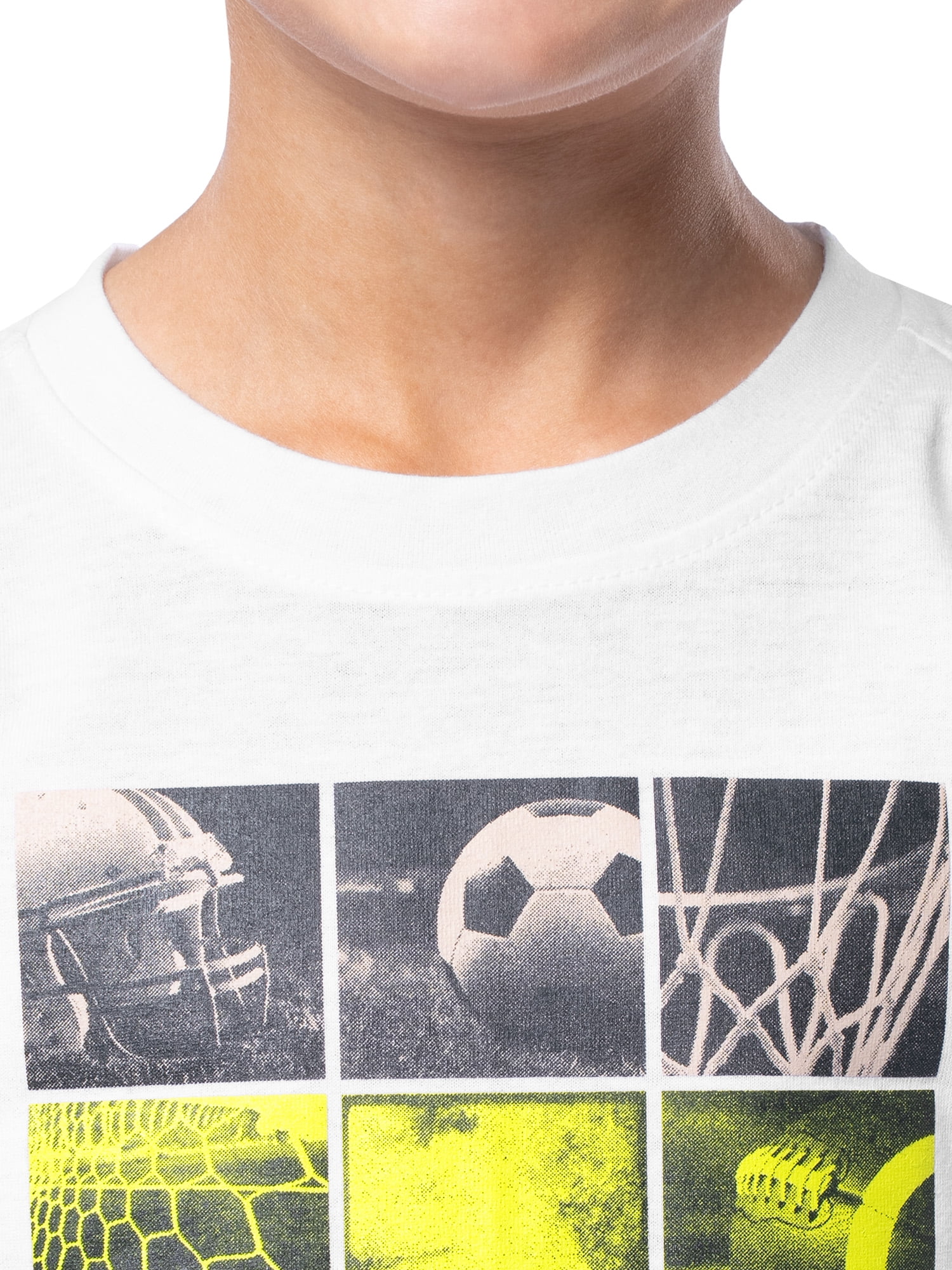 Athletic Works Boys Short Sleeve Graphic T-Shirt, Sizes 4-18 & Husky