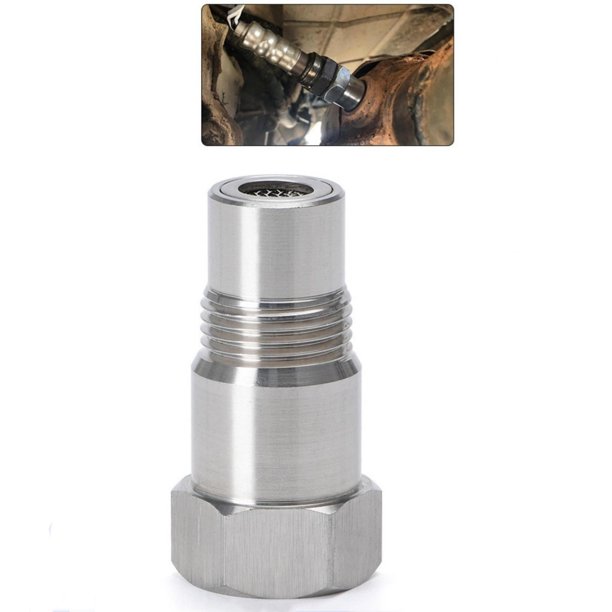 Fiudx Adaptador de Filtro para Sensor de Oxígeno, Construcción de Acero Inoxidable, Reparación de Luz de Verificación Del Motor, Accesorio de Modificación para Automóvil, Ajuste Universal, Fácil Inst