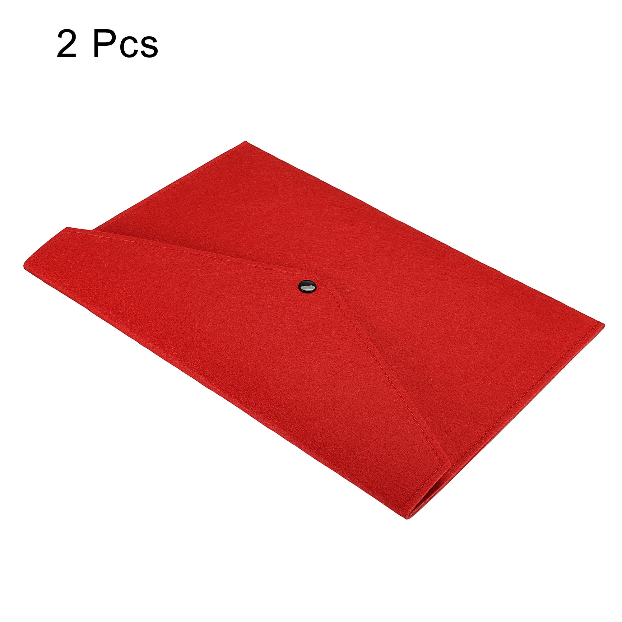 Unique Bargains Felt Folder Envelope Document Storage Pouch Organizer Red