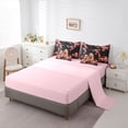 thumbnail image 5 of Erosebridal Couple Capybara Kid Bedding Comforter Set, Cherry Blossoms King Bedding Sets, Black Pink, 7pcs, 5 of 7