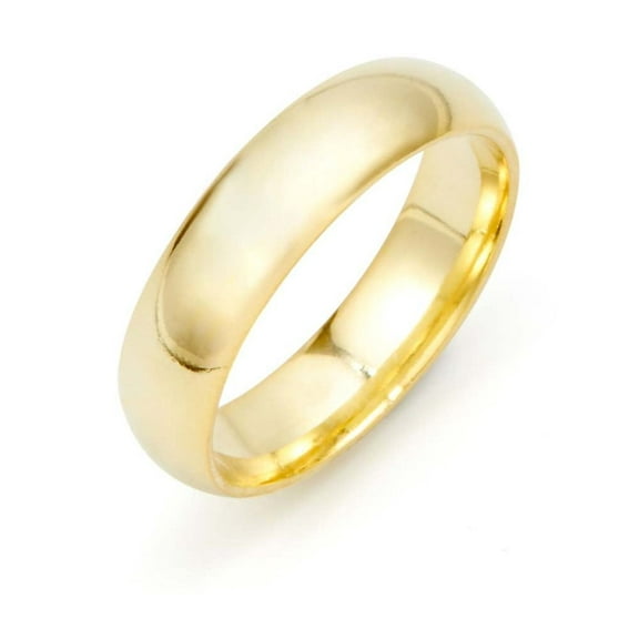 Classic 5mm Gold Plated Wedding Band for Women and Men, Ring Sizes 5 to 12