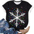 thumbnail image 4 of Craaazy Women's Shirts Christmas Printed Short Sleeved Round Neck Top Gifts, 4 of 5