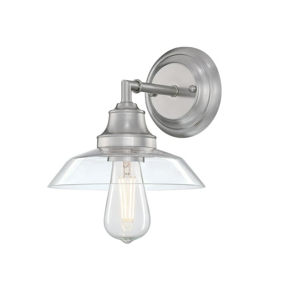 Westinghouse Lighting  Iron Hill One-Light Indoor Wall Fixture - 1-Light Brushed Nickel with Clear Glass