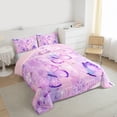 thumbnail image 3 of Homewish Dreamy Butterfly Kids Full Size Comforter Sets, Blossoms Flower Floral Bedding Comforter Set, Artwork Watercolor Reversible Bedding Sets, Luxury Bedroom Decor, 3 Pieces, 3 of 8
