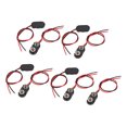 thumbnail image 1 of Unique Bargains 9 Pcs DC9V Battery Clip Faux Leather Shell Buckle Connector Lead Wire, 1 of 2