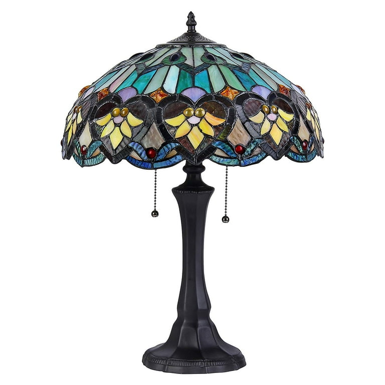 Chloe Lighting Kendall Tiffany-Style 2-Light Victorian Table Lamp