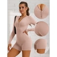 thumbnail image 3 of Unique Bargains Women's Front Zipper One Piece Tummy Control Bodysuit Medium Pink, 3 of 6