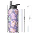 thumbnail image 3 of Halloween 32 OZ Water Bottle With Straws Double Walled Vacuum Insulated Sports Bottle Witch Ghost Travel Thermal Cup Leak Proof Stainless Steel Tumbler Spooky Halloween Decor Gift, 3 of 4
