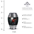 thumbnail image 2 of JAGASY Red Cardinal Small Memorial Urn - Black Tiny Urn for Ashes Adult Male & Female - Red Berry Leaf Decorative Urns for Father - Keepsake Funeral Urns for Mom - (3 Inch), 2 of 7