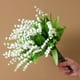 thumbnail image 1 of 20 piezas de flores artificiales de lirio de los valles, plantas de imitación, mientras que las flores son de carillón de viento, ramo de orquídeas, flores de mayo para el hogar y la boda, 1 of 5