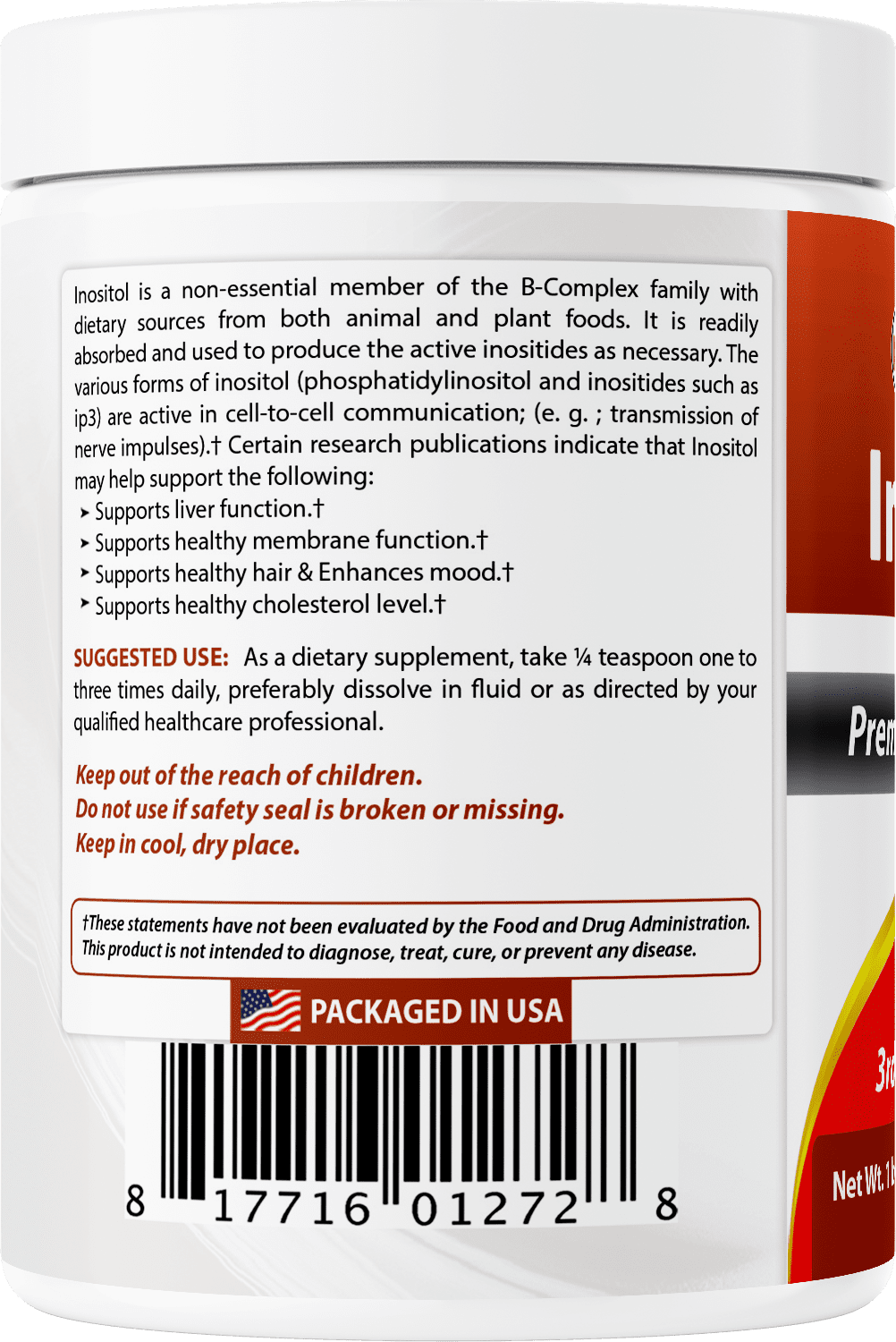 (2 pack) Best Naturals Pure Inositol 1 Lb Powder (Vitamin B8) | Supports Healthy Liver Function, Promotes Cellular Detoxification & Supports Membrane Function