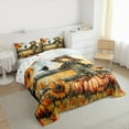 thumbnail image 3 of Manfei Cute Farm Screcrow Full Size Comforter Sets,Hello Fall Bedding Comforter Set,Autumn Harvest Pumpkin Maples Bedding Sets For Teens,Luxury Bedroom Decor Reversible,3 Pieces, 3 of 8