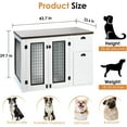 thumbnail image 3 of 44" Large Dog Crate Furniture with Drawers & Side Cabinets, Heavy-Duty Wooden Kennel for Small/Medium Pets, Rustic White Indoor Pet Cage with Storage, 3 of 6