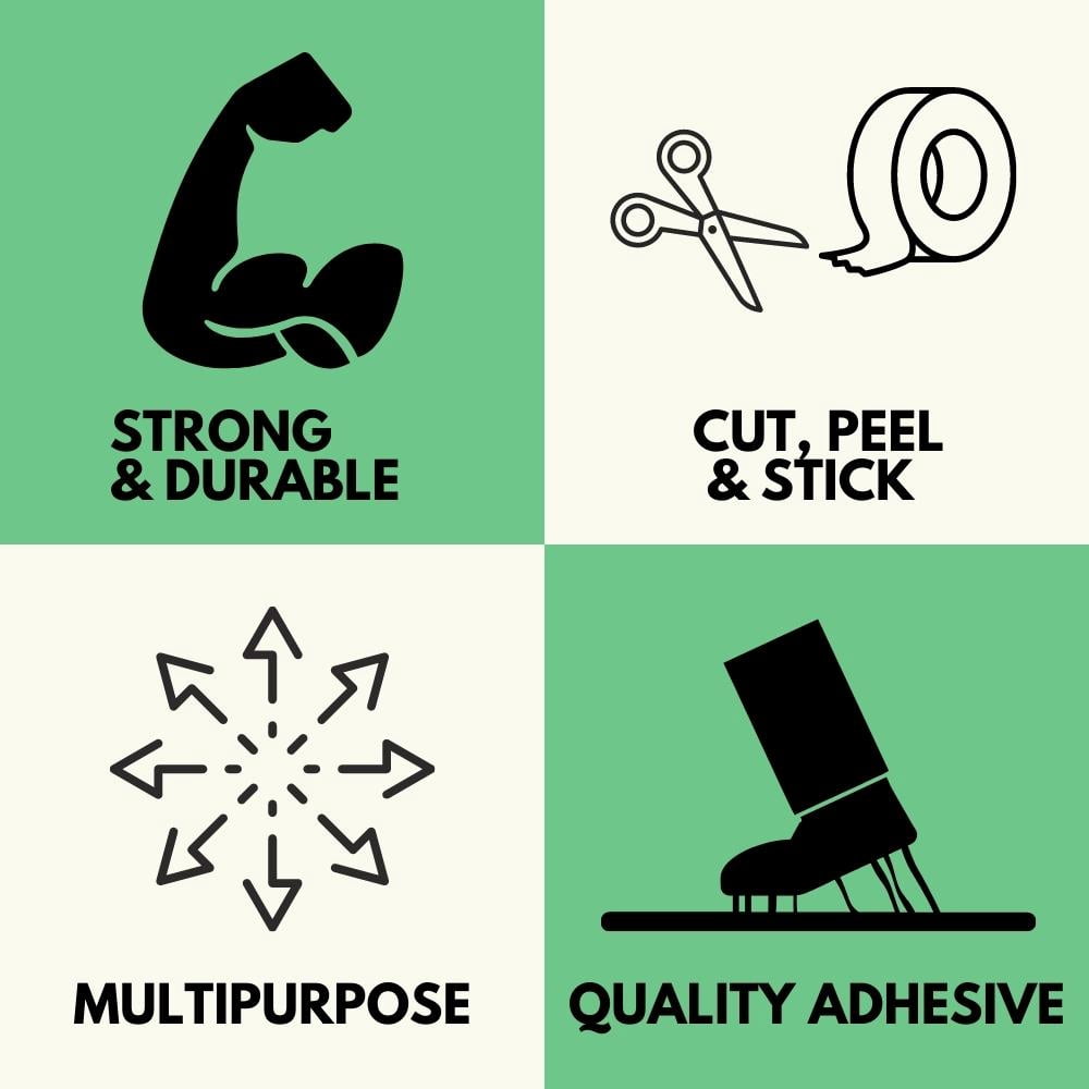 SSBM 3/8" x 180 Yards Green Poly Bag Sealing Tape 2.3 Mil Durable Packaging Tape, 96 Rolls